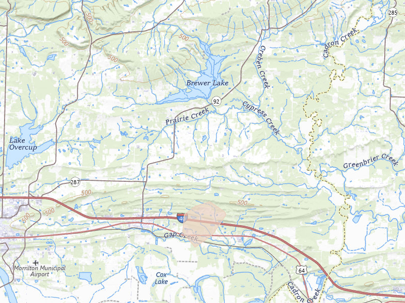 Radar-estimated hail-size map of the storm over Plumerville, AR on Aug 26, 2026