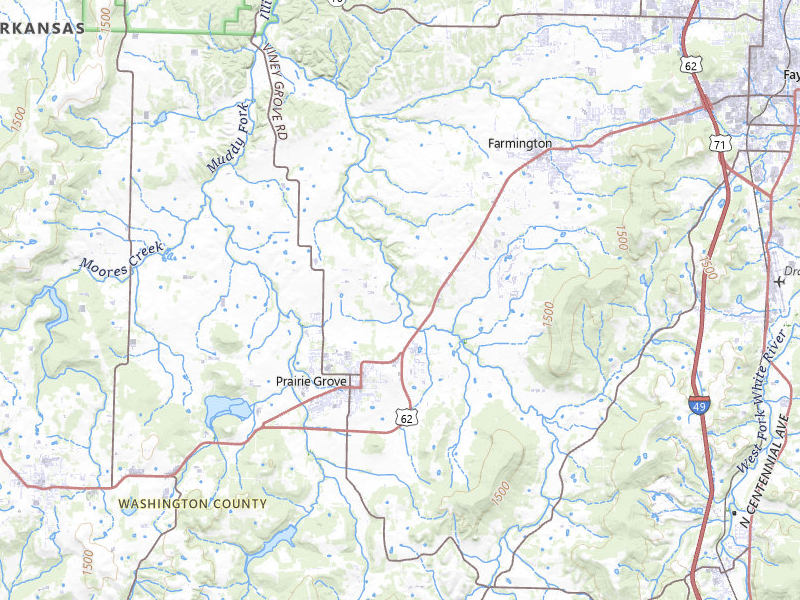 Radar-estimated hail-size map of the storm over Prairie Grove, AR on Jul 11, 2026
