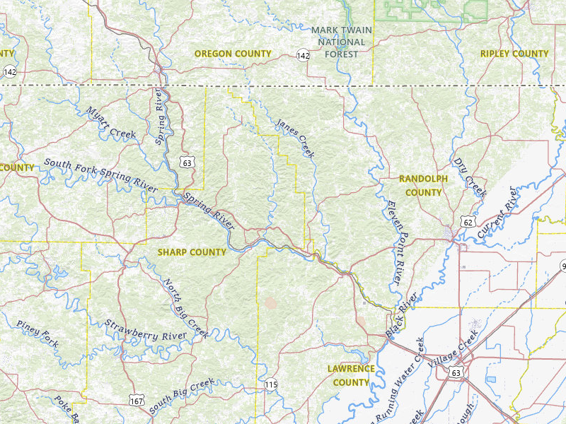 Radar-estimated hail-size map of the storm over Ravenden, AR on Jul 21, 2026