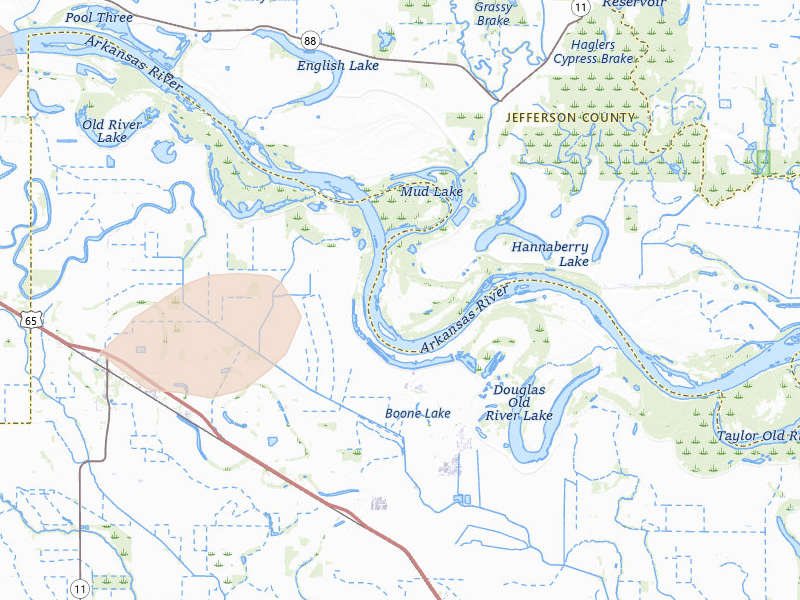 Radar-estimated hail-size map of the storm over Reydell, AR on May 31, 2026