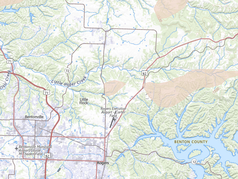 Radar-estimated hail-size map of the storm over Rogers, AR on Apr 27, 2026