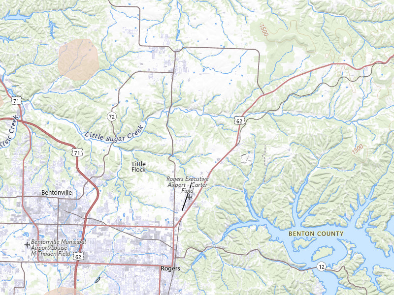 Radar-estimated hail-size map of the storm over Rogers, AR on May 4, 2026