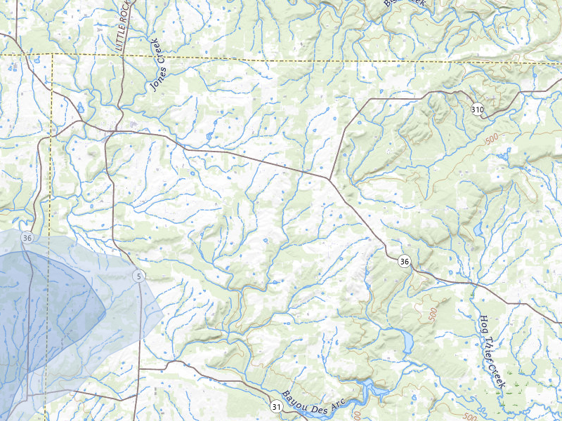 NEXRAD radar-signature map of the hail storm over Rose Bud, AR on May 10, 2026