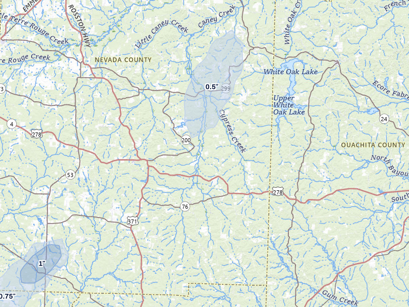 NEXRAD radar-signature map of the hail storm over Rosston, AR on Mar 6, 2026