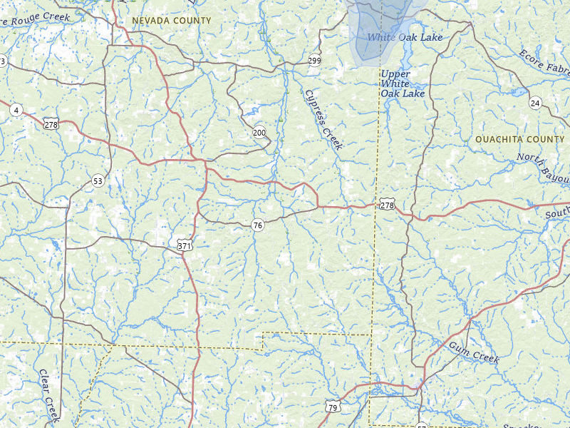 NEXRAD radar-signature map of the hail storm over Rosston, AR on Aug 9, 2026