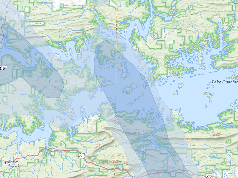 NEXRAD radar-signature map of the hail storm over Royal, AR on Jul 6, 2026