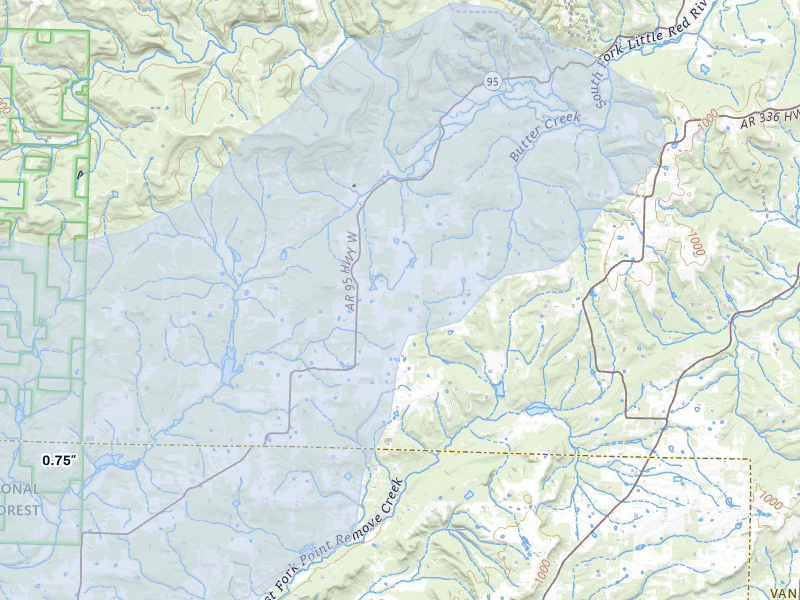 NEXRAD radar-signature map of the hail storm over Scotland, AR on Apr 28, 2026