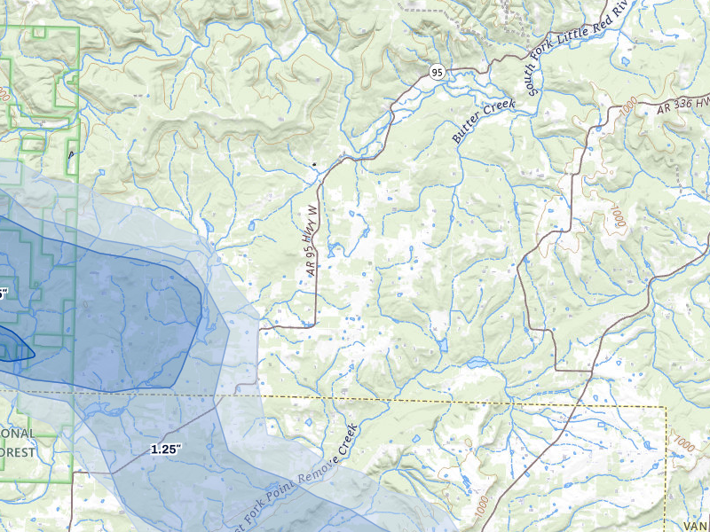 NEXRAD radar-signature map of the hail storm over Scotland, AR on May 10, 2026