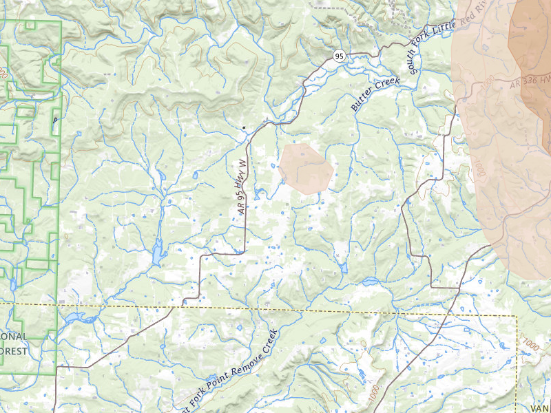 Radar-estimated hail-size map of the storm over Scotland, AR on Jun 1, 2026