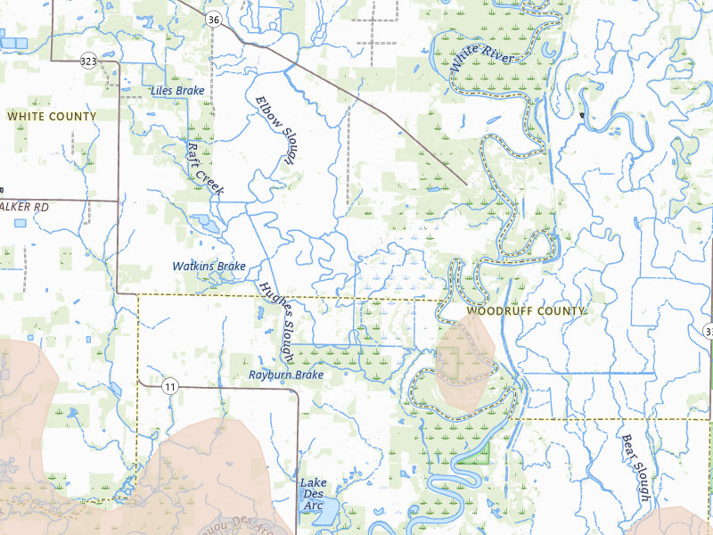 Radar-estimated hail-size map of the storm over Searcy, AR on Mar 15, 2026