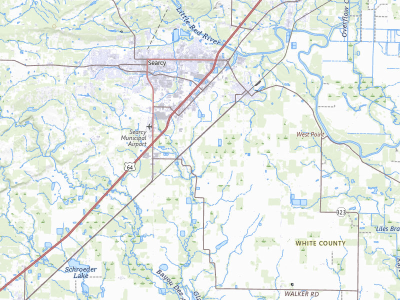 NEXRAD radar-signature map of the hail storm over Searcy, AR on May 4, 2026