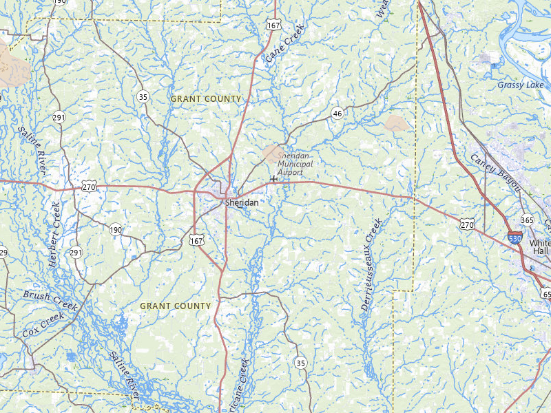 Radar-estimated hail-size map of the storm over Sheridan, AR on May 5, 2026
