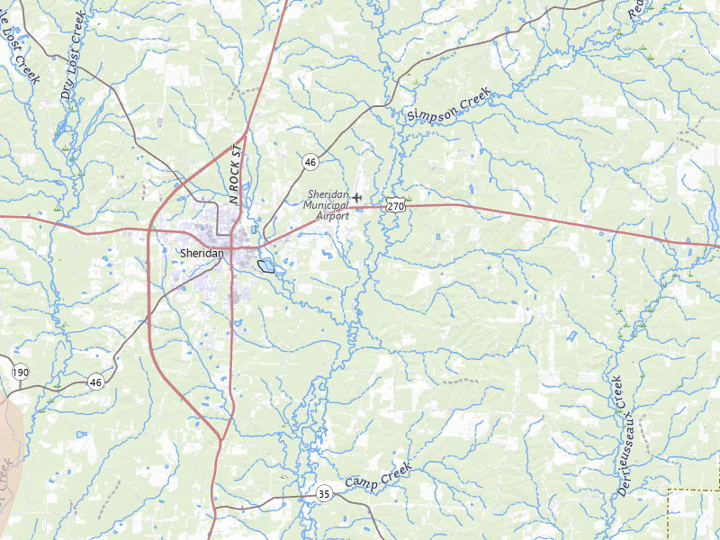 Radar-estimated hail-size map of the storm over Sheridan, AR on Jul 4, 2026