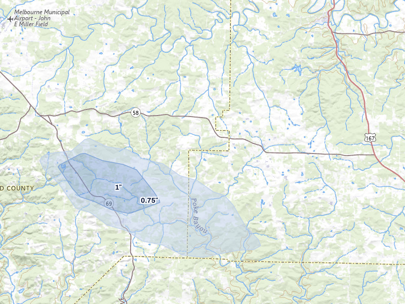 NEXRAD radar-signature map of the hail storm over Sidney, AR on Mar 7, 2026