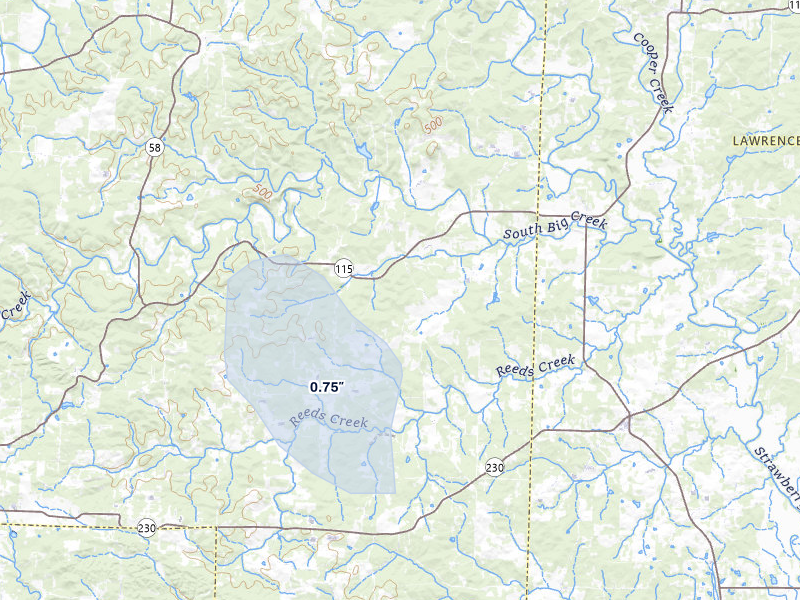 NEXRAD radar-signature map of the hail storm over Smithville, AR on May 29, 2026