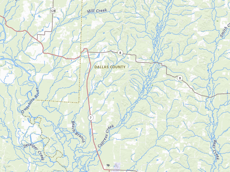 NEXRAD radar-signature map of the hail over Sparkman, AR