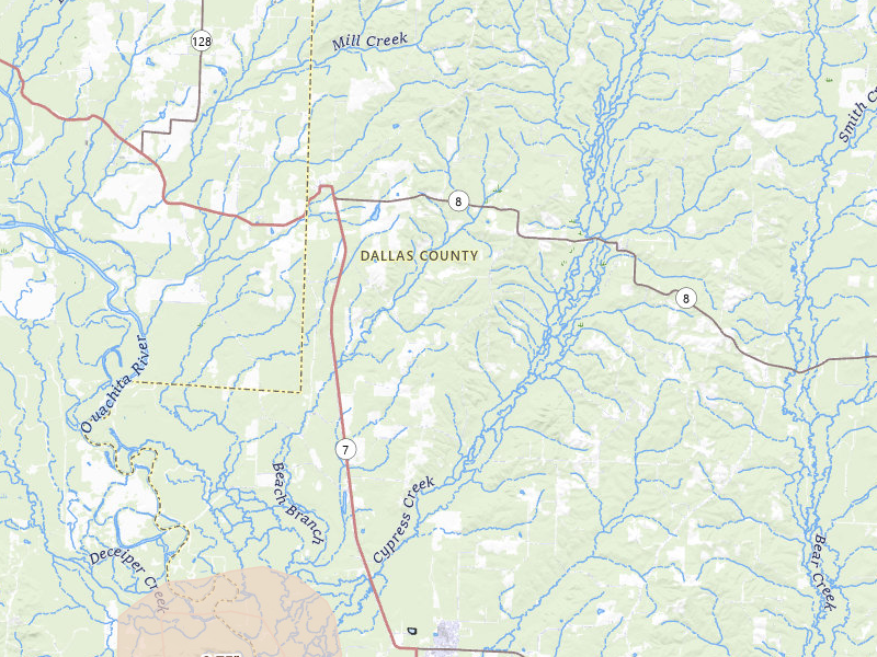 Radar-estimated hail-size map of the storm over Sparkman, AR on May 31, 2026