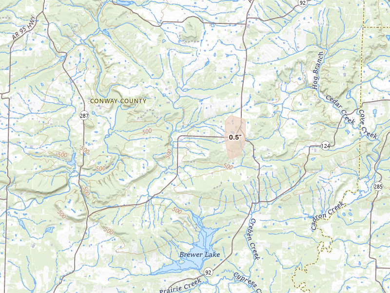 Radar-estimated hail-size map of the storm over Springfield, AR