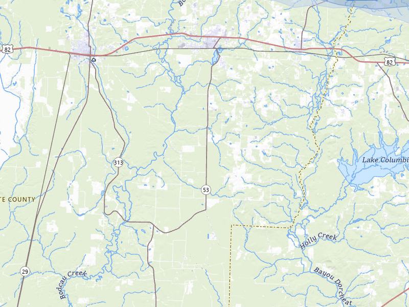 NEXRAD radar-signature map of the hail over Stamps, AR