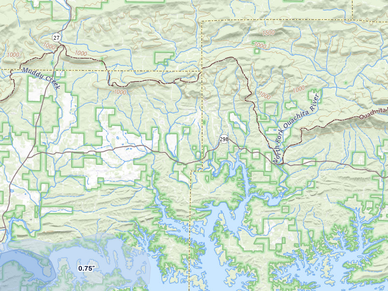 NEXRAD radar-signature map of the hail storm over Story, AR on May 5, 2026