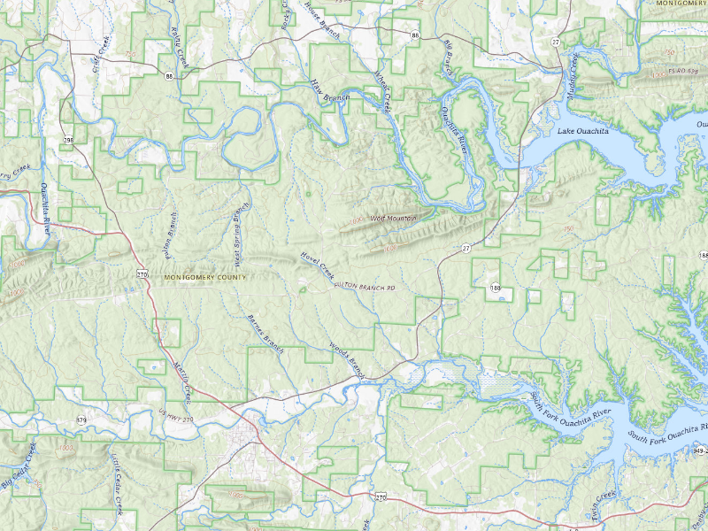 Radar-estimated hail-size map of the storm over Story, AR on Jun 2, 2026
