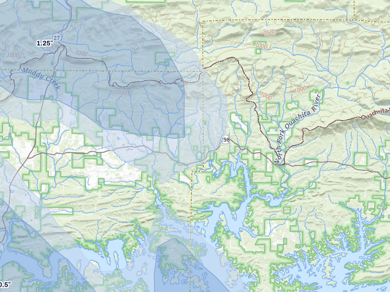 NEXRAD radar-signature map of the hail storm over Story, AR on Jul 6, 2026