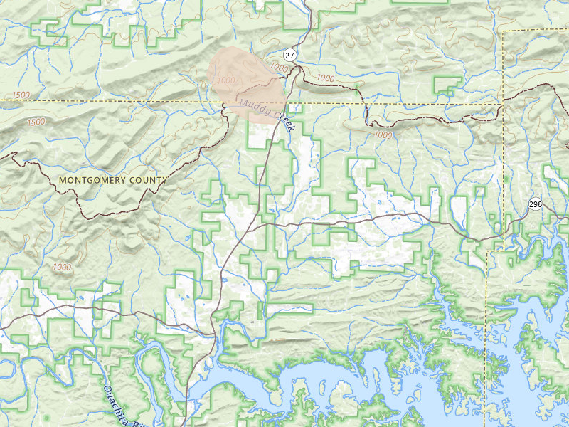 Radar-estimated hail-size map of the storm over Story, AR on Aug 20, 2026