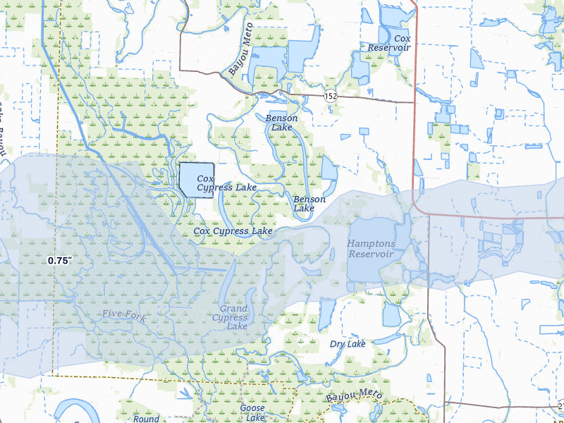 NEXRAD radar-signature map of the hail storm over Stuttgart, AR on Apr 28, 2026