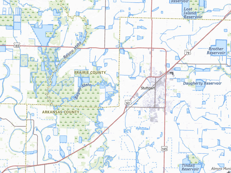 NEXRAD radar-signature map of the hail storm over Stuttgart, AR on Jun 1, 2026