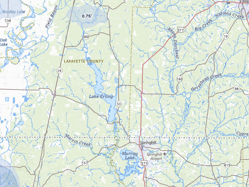 NEXRAD radar-signature map of the hail storm over Taylor, AR on Jul 6, 2026