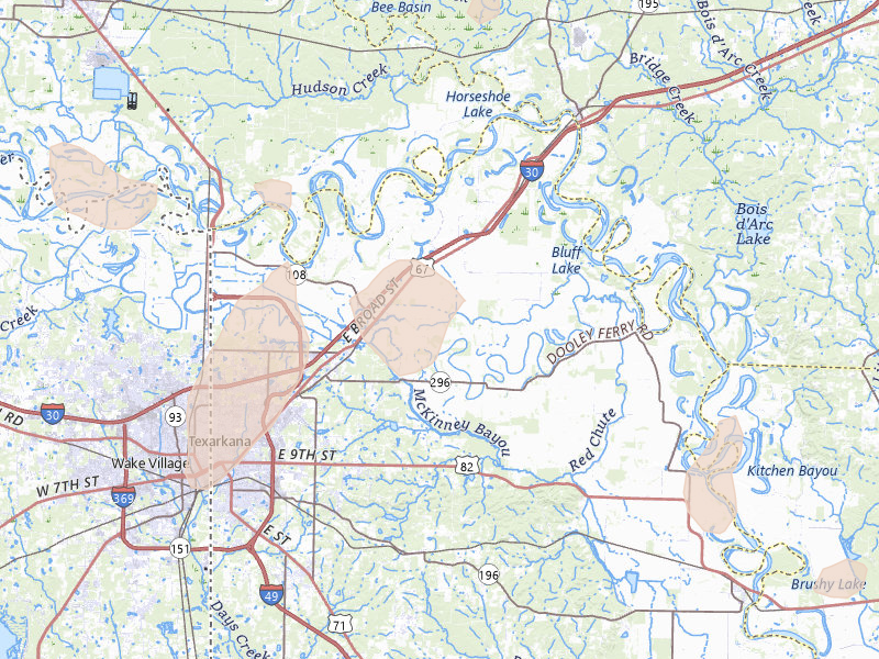 Radar-estimated hail-size map of the storm over Texarkana, AR on Jun 19, 2026