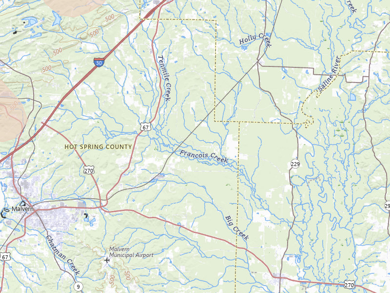 Radar-estimated hail-size map of the storm over Traskwood, AR on Jul 4, 2026