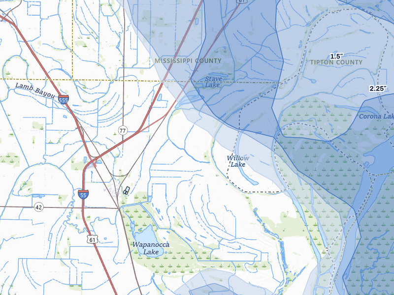 NEXRAD radar-signature map of the hail storm over Turrell, AR on Apr 27, 2026
