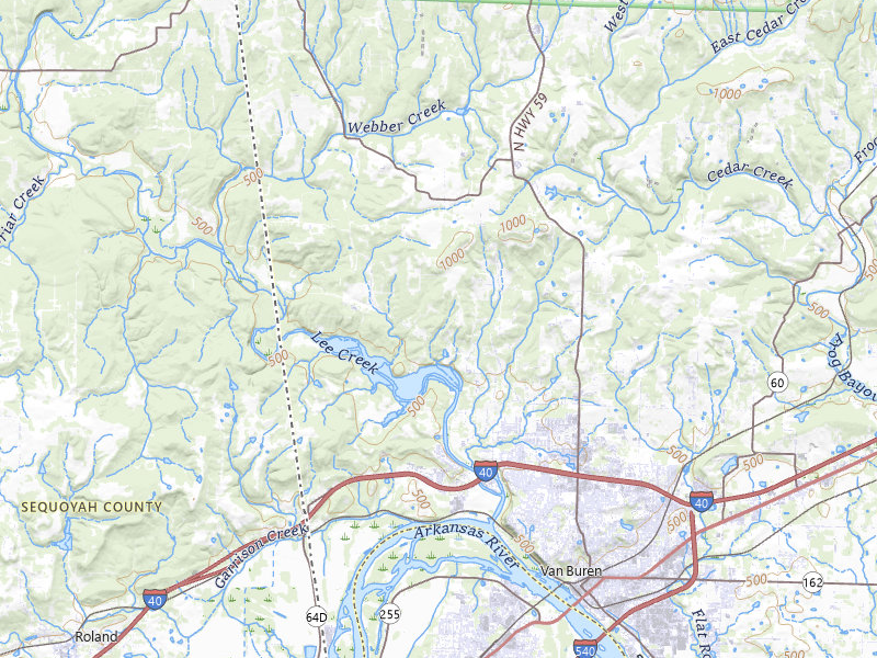 Radar-estimated hail-size map of the storm over Van Buren, AR on Mar 6, 2026