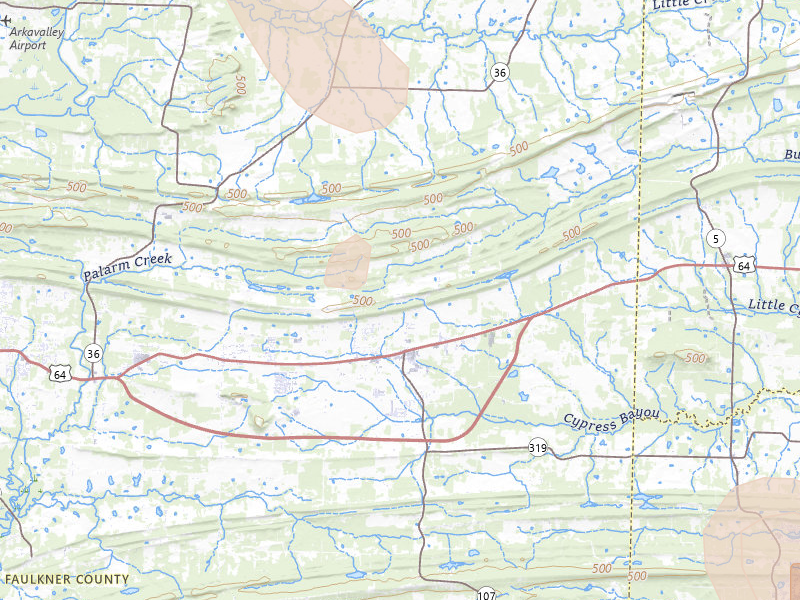 Radar-estimated hail-size map of the storm over Vilonia, AR on Aug 26, 2026