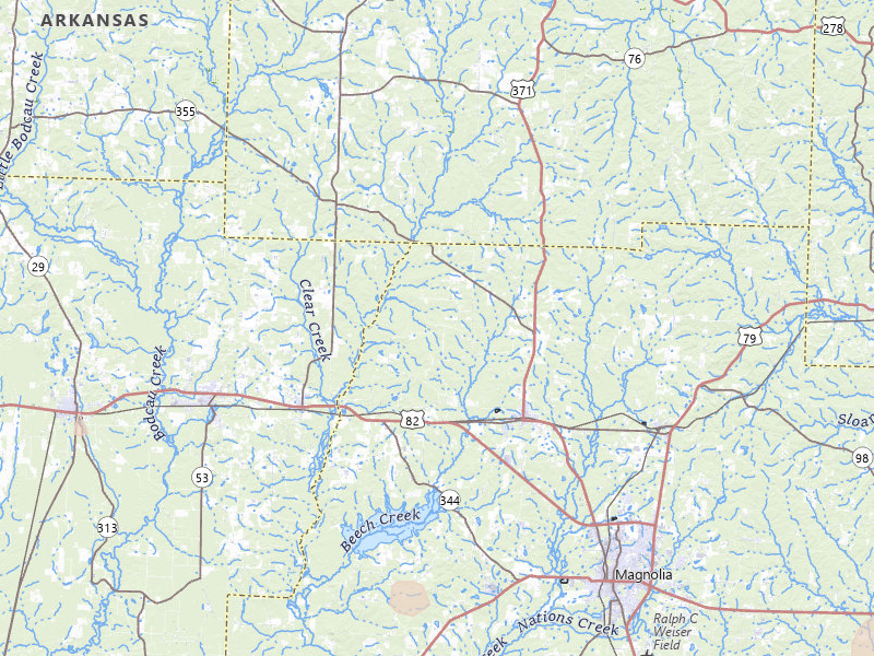 Radar-estimated hail-size map of the storm over Waldo, AR on Jun 19, 2026