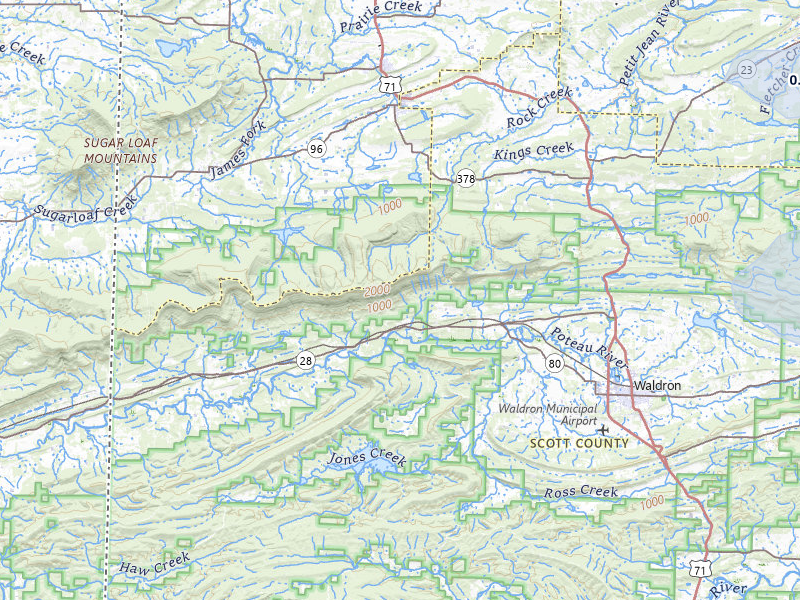 NEXRAD radar-signature map of the hail over Waldron, AR
