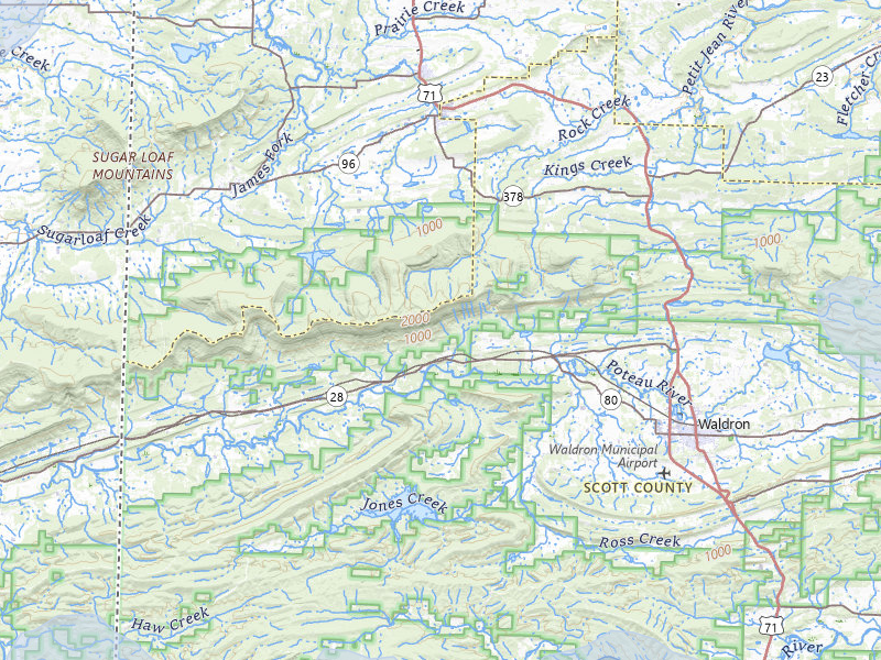 NEXRAD radar-signature map of the hail over Waldron, AR