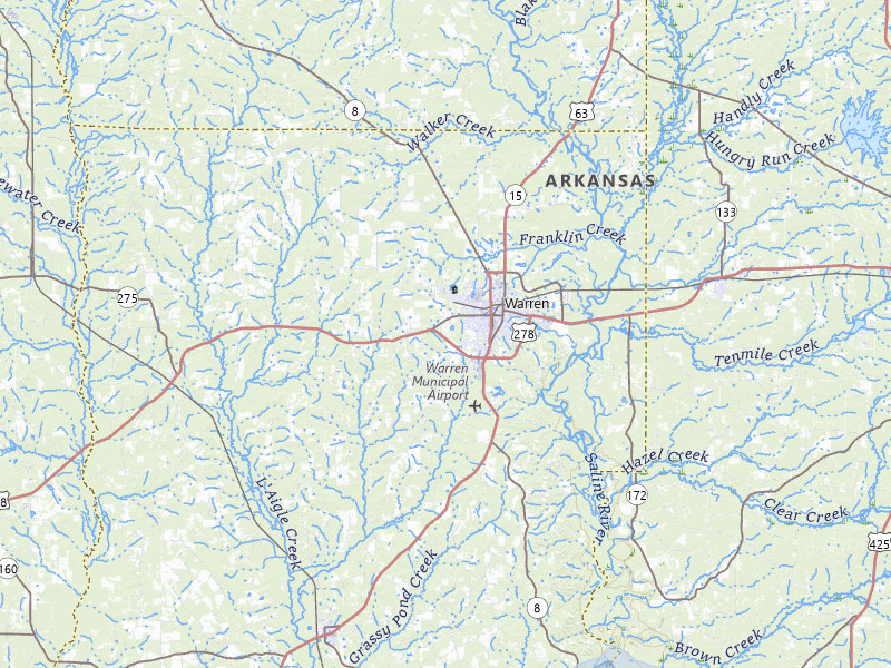 NEXRAD radar-signature map of the hail storm over Warren, AR on Apr 28, 2026