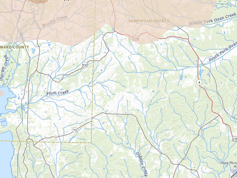 Radar-estimated hail-size map of the storm over Washington, AR on Apr 28, 2026