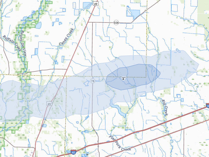 NEXRAD radar-signature map of the hail storm over Wheatley, AR on May 6, 2026