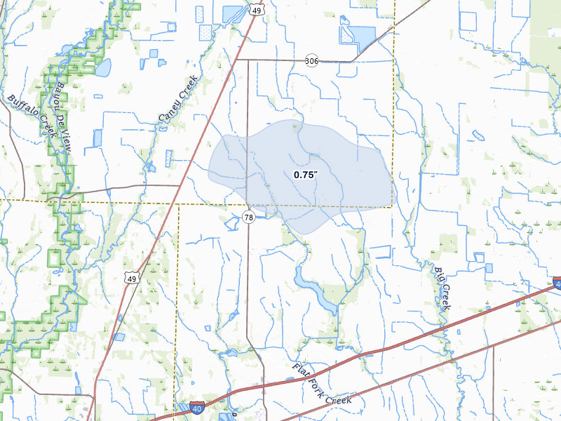 NEXRAD radar-signature map of the hail storm over Wheatley, AR on Jun 1, 2026