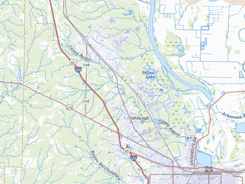 Radar-estimated hail-size map of the storm over White Hall, AR on Mar 15, 2026