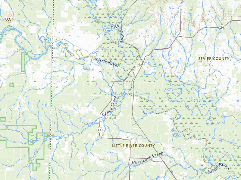 Radar-estimated hail-size map of the storm over Winthrop, AR on Jul 4, 2026