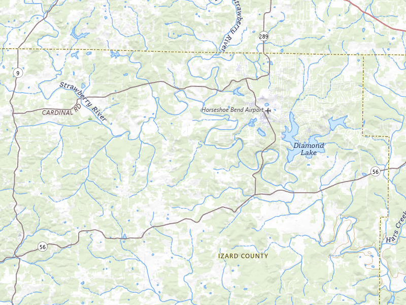 NEXRAD radar-signature map of the hail over Wiseman, AR