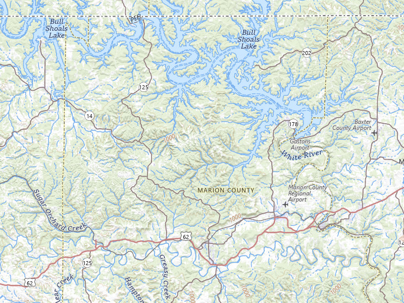 Radar-estimated hail-size map of the storm over Yellville, AR on Apr 27, 2026