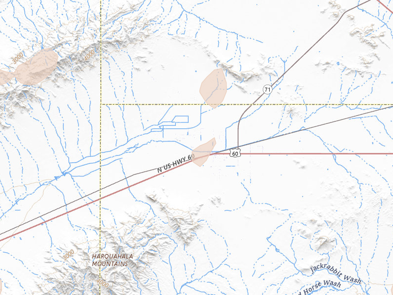 Radar-estimated hail-size map of the storm over Aguila, AZ on Aug 30, 2026