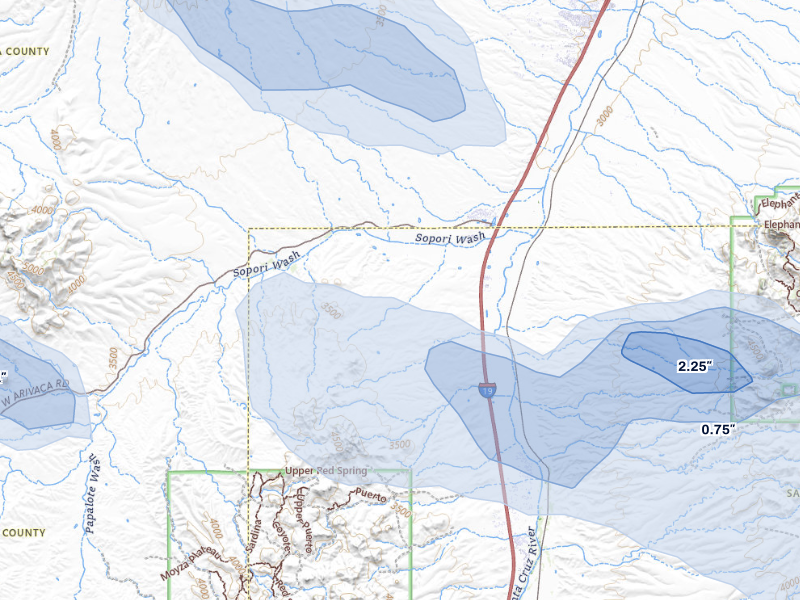 NEXRAD radar-signature map of the hail storm over Amado, AZ on Aug 10, 2026