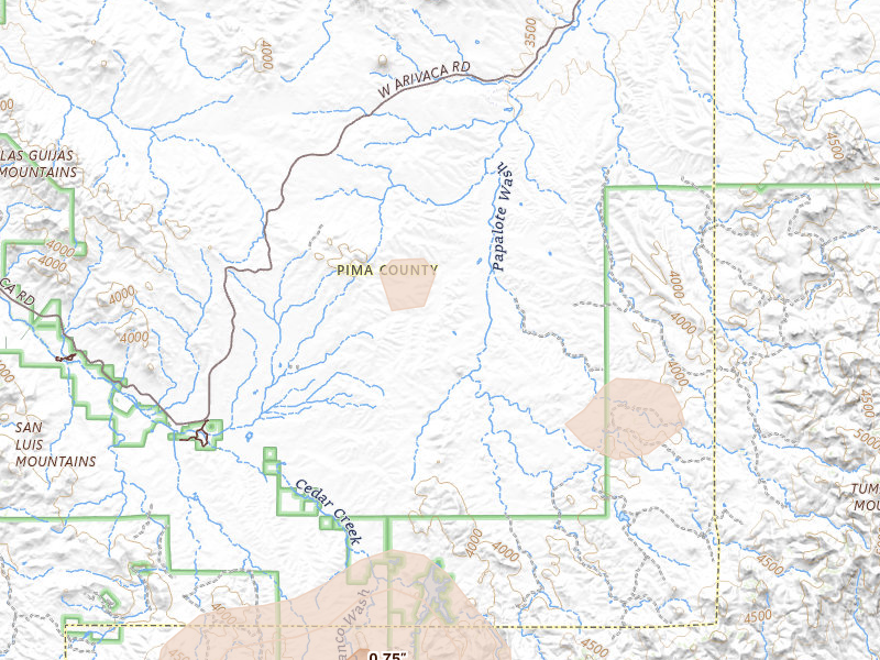 Radar-estimated hail-size map of the storm over Arivaca, AZ on Jun 17, 2026