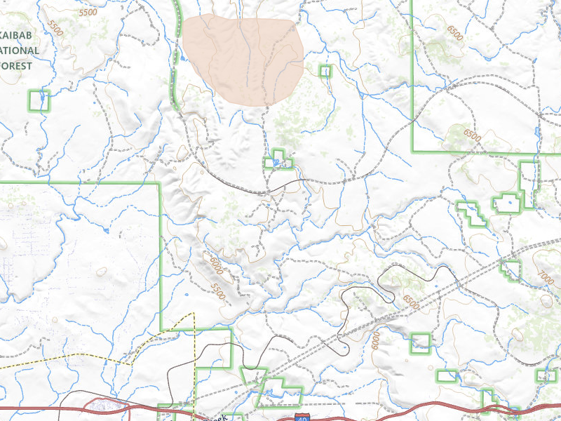 Radar-estimated hail-size map of the storm over Ash Fork, AZ on Jul 18, 2026